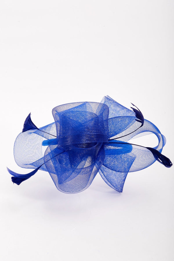 Carraig Donn Royal Blue Hairband Fascinator with Feathers