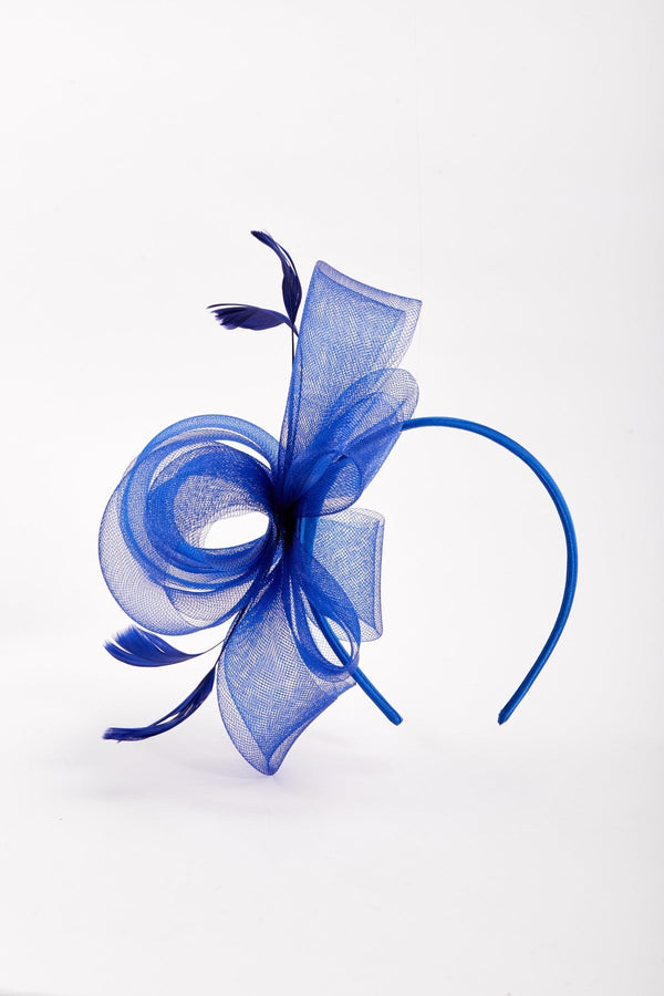 Carraig Donn Royal Blue Hairband Fascinator with Feathers