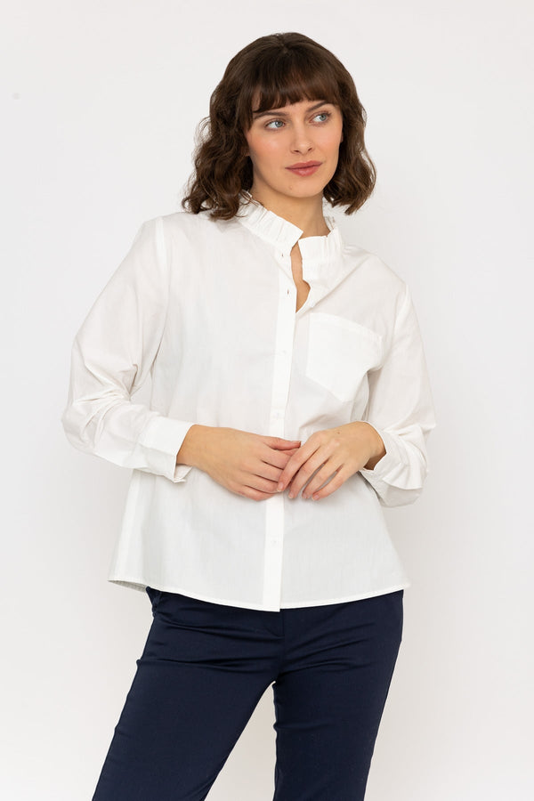 Carraig Donn Ruffle Shirt in White