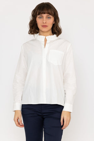Carraig Donn Ruffle Shirt in White