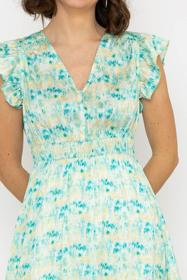 Carraig Donn Ruth Midi Dress in Green Print