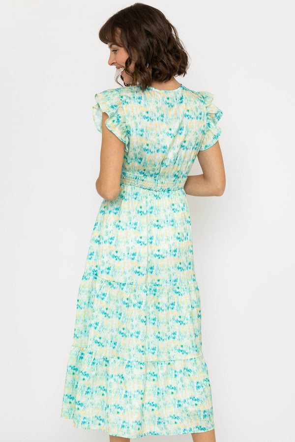 Carraig Donn Ruth Midi Dress in Green Print