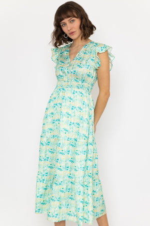 Carraig Donn Ruth Midi Dress in Green Print