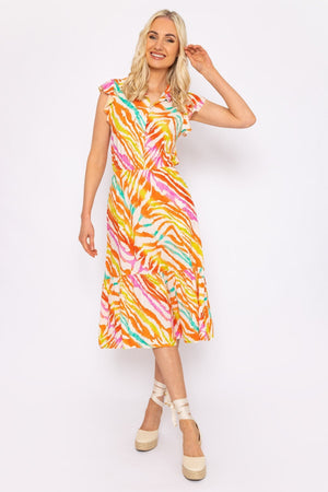Carraig Donn Sacha Zebra Printed Midi Dress