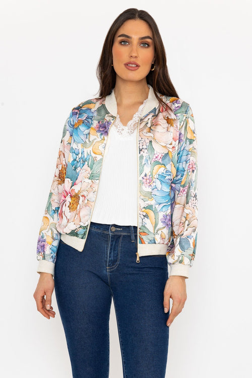 Sage Printed Bomber Jacket
