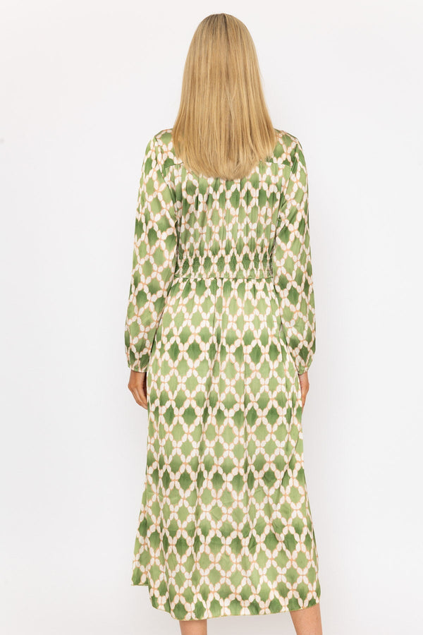 Carraig Donn Sateen Cliodhna Midi Dress in Khaki