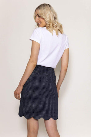 Carraig Donn Scallop Hem Skirt in Navy