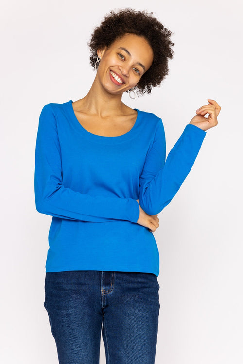 Scoop Neck Tee in Cobalt