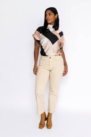 Carraig Donn Seamless Hem Jeans in Cream
