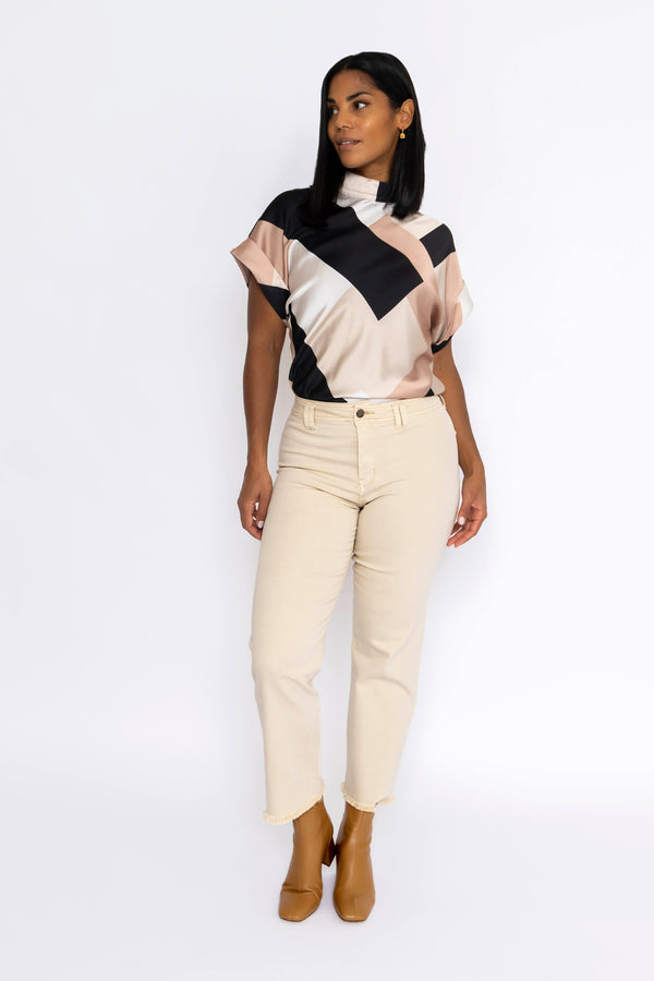 Carraig Donn Seamless Hem Jeans in Cream