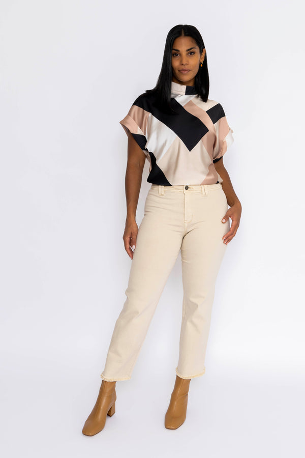 Carraig Donn Seamless Hem Jeans in Cream