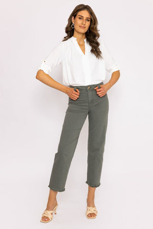 Carraig Donn Seamless Hem Jeans in Khaki