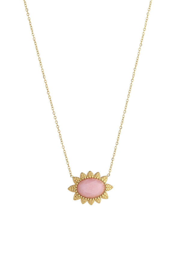 Carraig Donn Semi Precious Pink Jade Stone Necklace