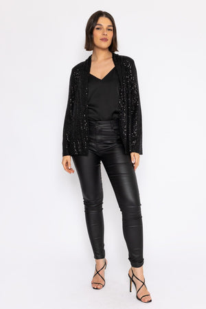 Carraig Donn Sequin Chuck On Jacket in Black