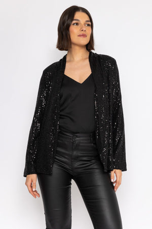 Carraig Donn Sequin Chuck On Jacket in Black