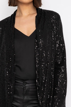 Carraig Donn Sequin Chuck On Jacket in Black