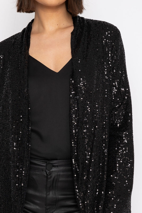 Carraig Donn Sequin Chuck On Jacket in Black