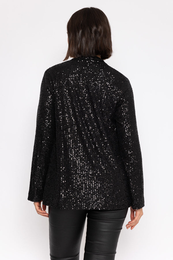 Carraig Donn Sequin Chuck On Jacket in Black