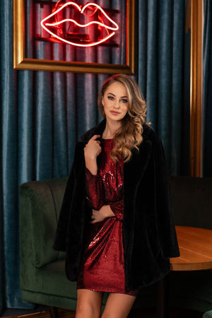 Carraig Donn Sequin Mini Dress in Red