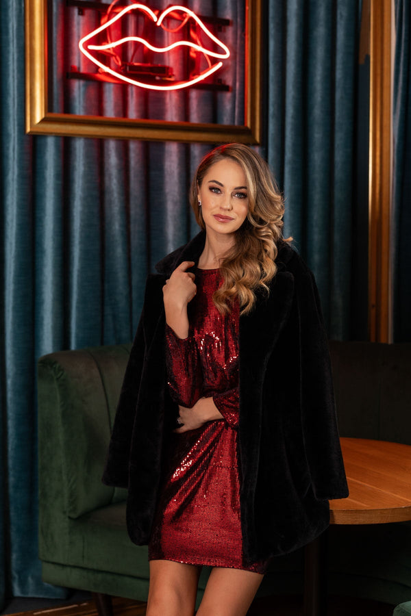 Carraig Donn Sequin Mini Dress in Red