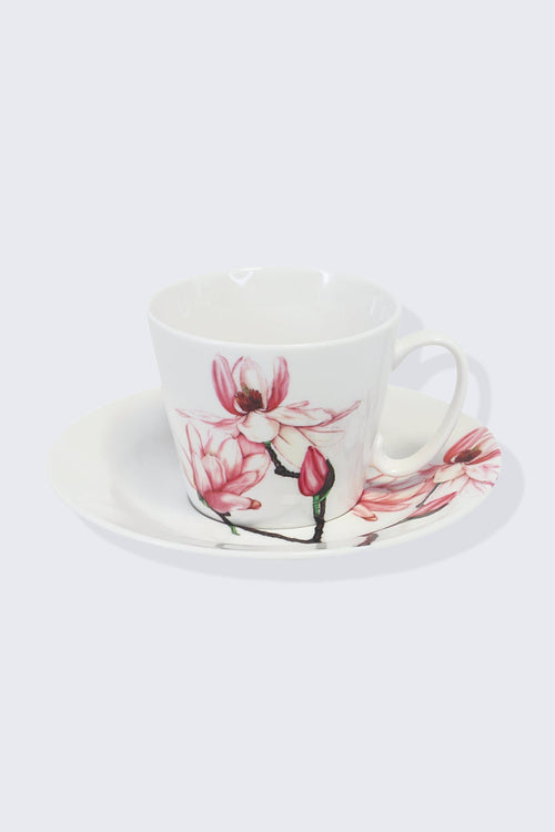 Set of 2 Cups & Saucers Magnolia & Sweet Pea