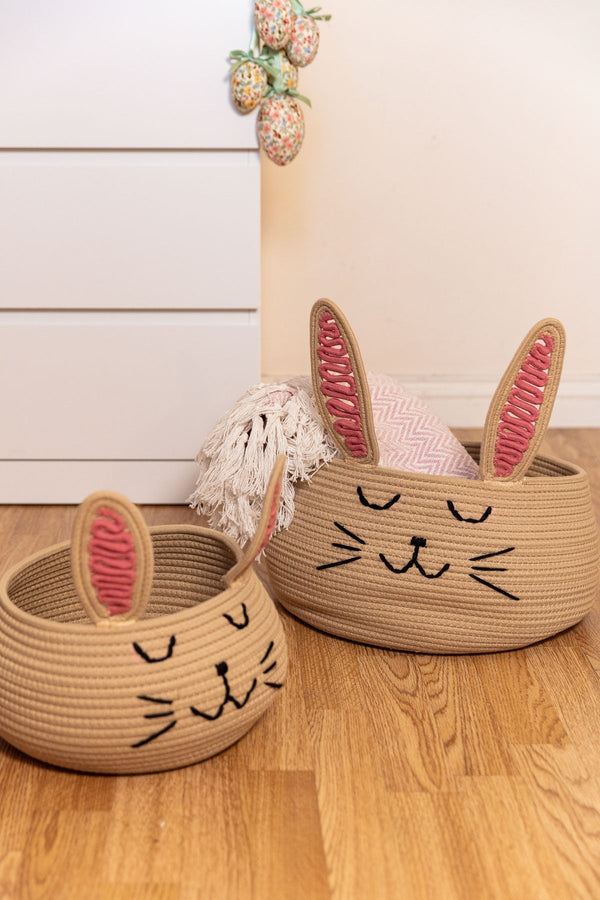 Carraig Donn Set of 2 Woven Bunny Baskets