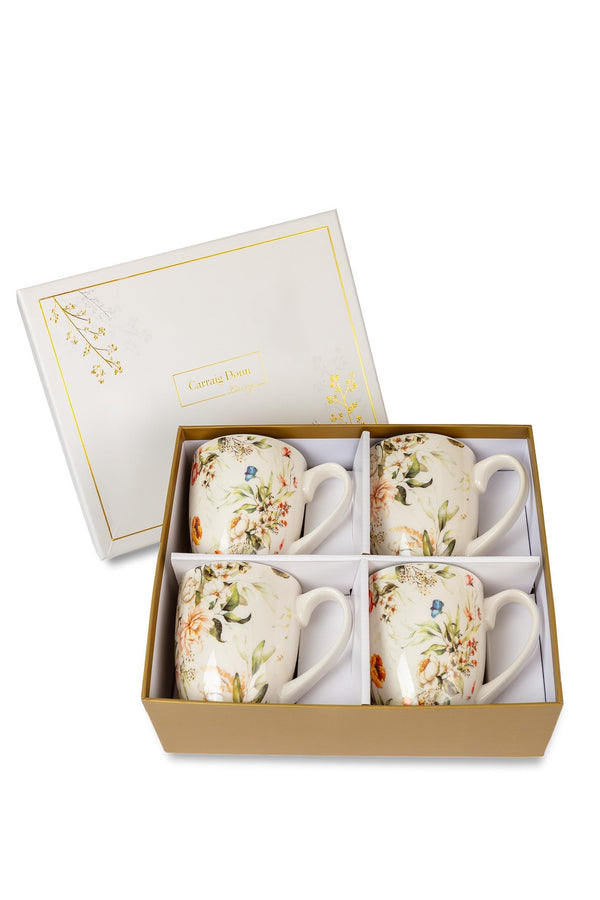 Carraig Donn Set Of 4 Vintage Floral Mugs