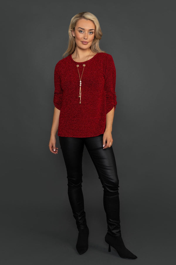 Carraig Donn Shimmer Top in Red