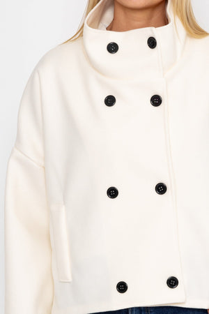 Carraig Donn Short Funnel Neck Jacket in White