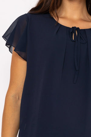 Carraig Donn Short Sleeve Plain Blouse in Navy