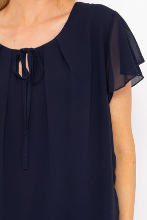 Carraig Donn Short Sleeve Plain Blouse in Navy