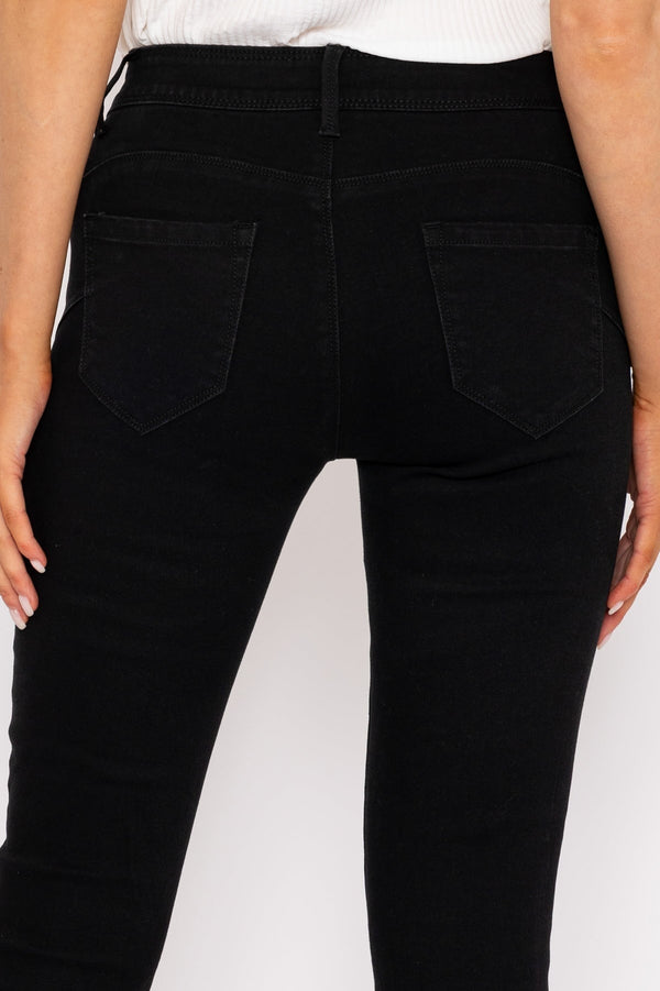 Carraig Donn Short Zip Jeans in Black