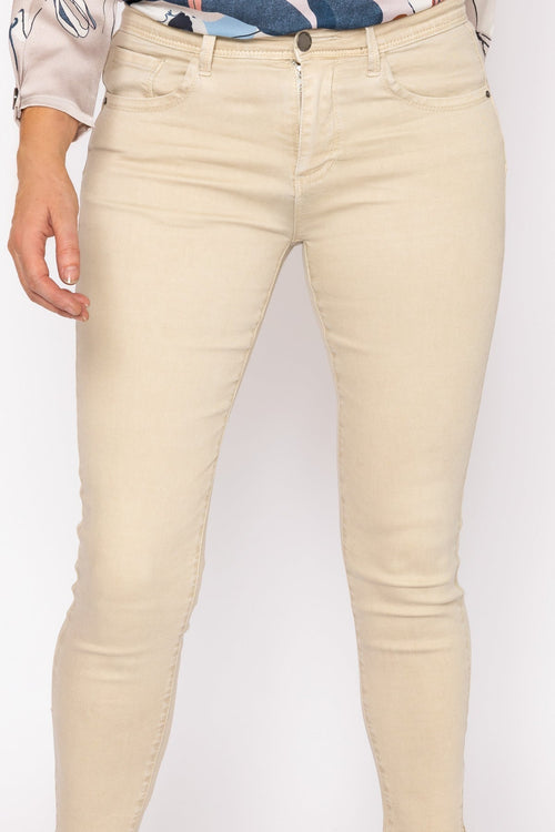Carraig Donn Short Zip Jeans in Cream
