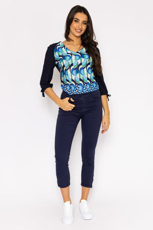 Carraig Donn Short Zip Jeans in Navy