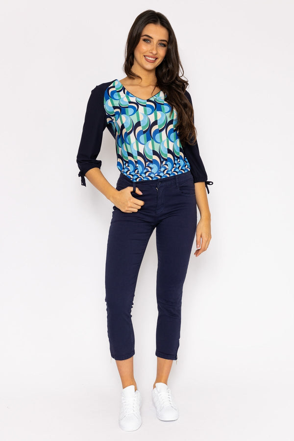 Carraig Donn Short Zip Jeans in Navy