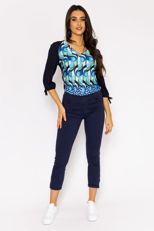 Short Zip Jeans in Navy