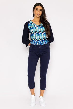Carraig Donn Short Zip Jeans in Navy