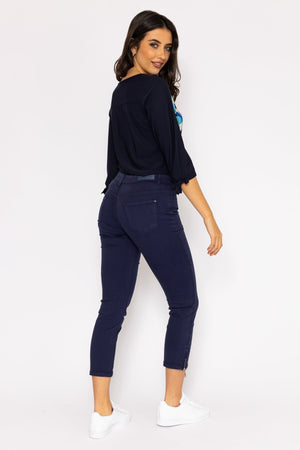 Carraig Donn Short Zip Jeans in Navy
