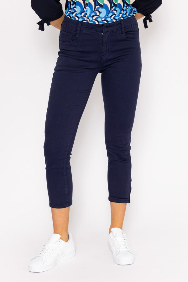 Carraig Donn Short Zip Jeans in Navy