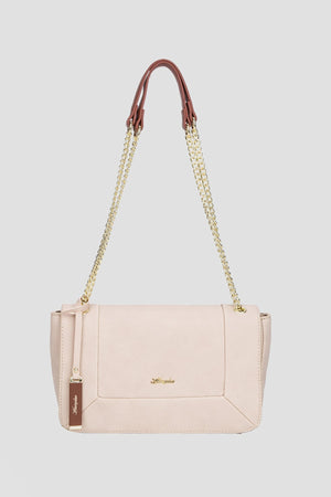 Carraig Donn Shoulder Bag with Chain Strap in Cream