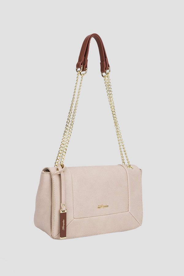 Carraig Donn Shoulder Bag with Chain Strap in Cream