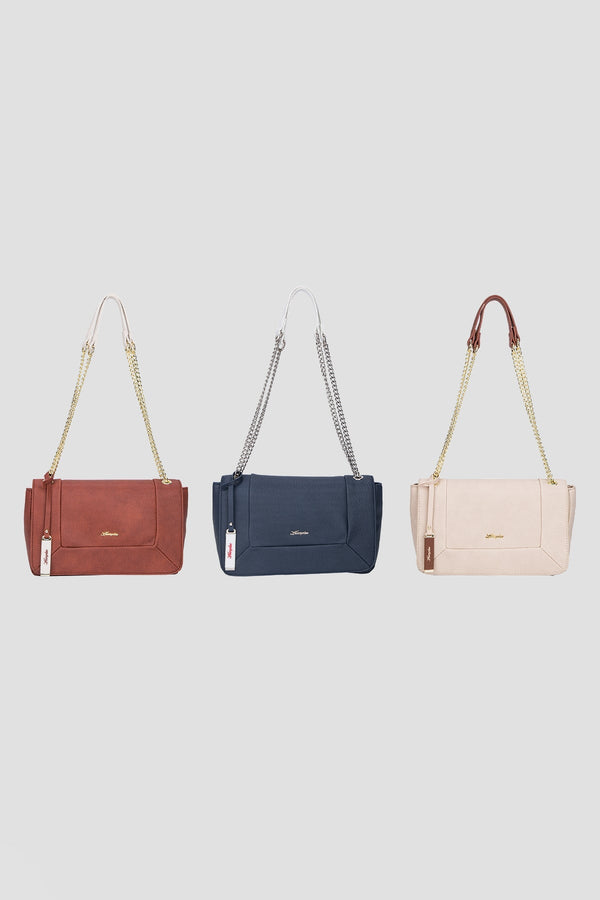Carraig Donn Shoulder Bag with Chain Strap in Cream