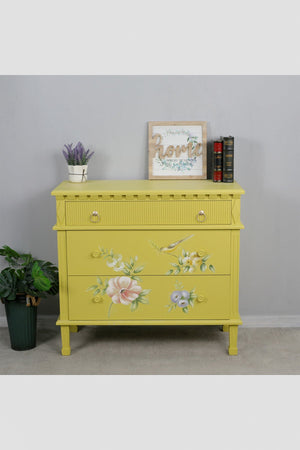 Carraig Donn Siena Yellow Floral 3 Drawer Chest