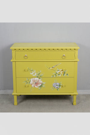 Carraig Donn Siena Yellow Floral 3 Drawer Chest