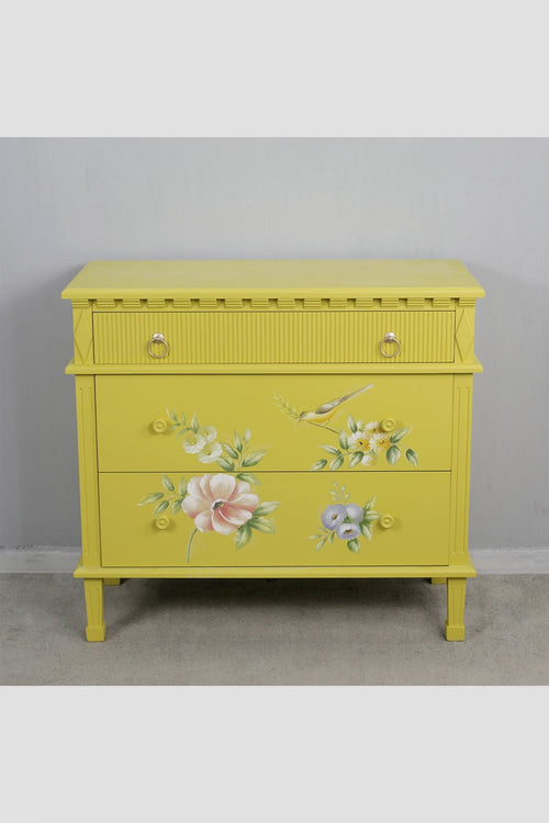 Siena Yellow Floral 3 Drawer Chest