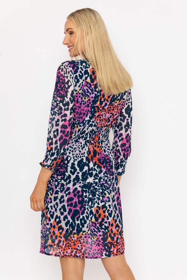 Carraig Donn Sienna Navy Animal Print Knee Length Dress