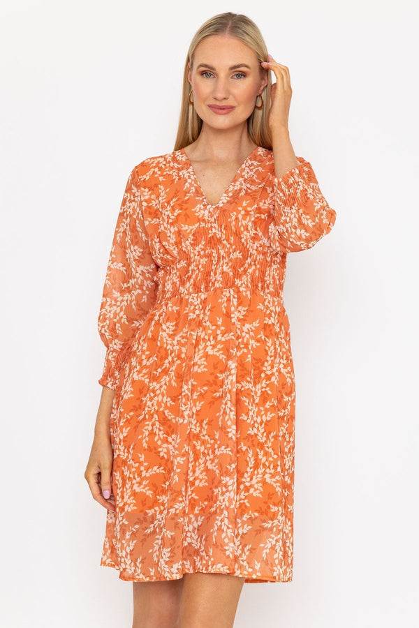 Carraig Donn Sienna Orange Knee Length Dress