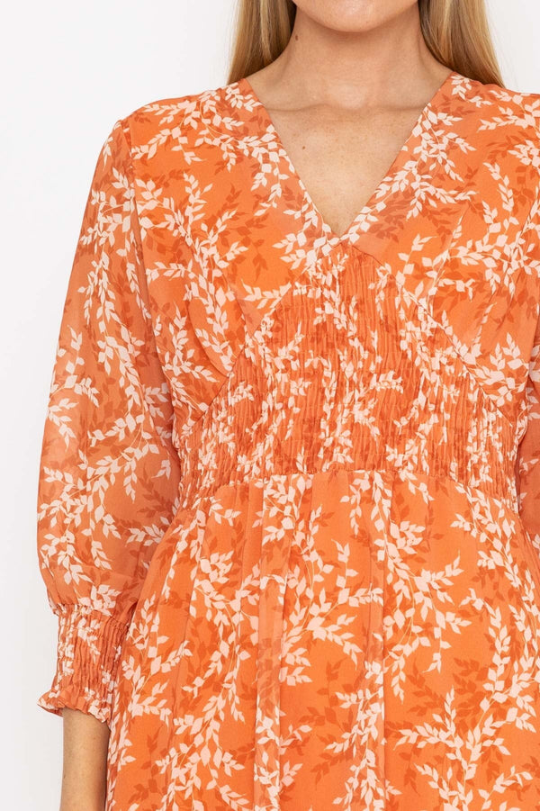 Carraig Donn Sienna Orange Knee Length Dress