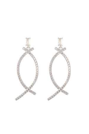 Carraig Donn Silver Crescent Drop Earrings