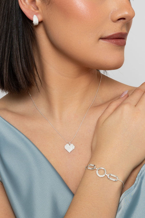 Silver Cut Out Heart Pendant